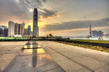 市中心香港日落建筑学城市旅游金融码头旅行场景建筑景观地标图片