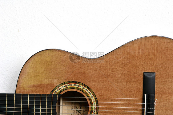 吉他颈部和身体音乐艺术仪器展示琴体脖子爱好乐器图片