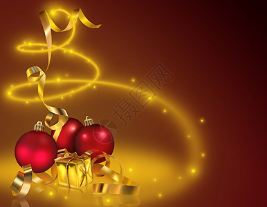 圣诞节背景烟火螺旋纸屑插图问候语展示辉光礼物背景图片