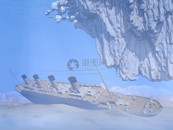 Titanic 号船  3D 制成运输悲剧技术乘客灾难巡航地面历史危险冰山图片