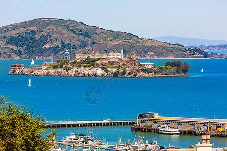 圣弗朗西斯科阿尔卡特拉兹博物馆海岸吸引力历史性旅行建筑学监狱景点灯塔天空图片