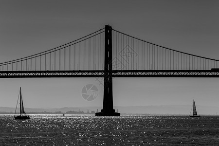 来自加利福尼亚州7号码头的旧金山湾桥帆船天空天际地标海洋血管航行城市建筑学假期景观图片