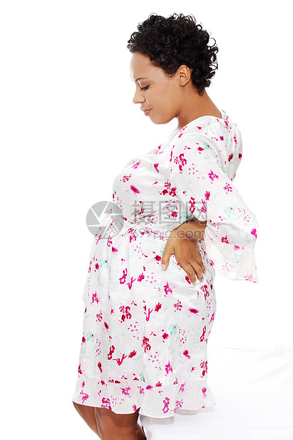 孕妇背痛重压成人黑色宽慰白色卧室疼痛母亲爆炸生活怀孕图片