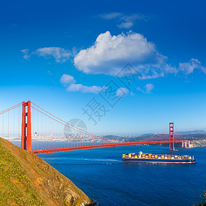 旧金山金门大桥商船加利福尼亚州蓝色市中心电缆吸引力人士建筑物假期景观工程悬崖图片