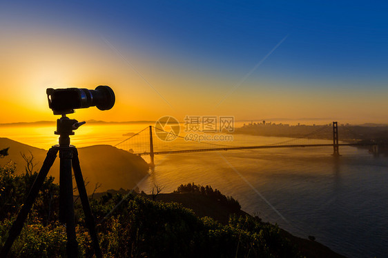 金门金门大桥 旧金山日出加利福尼亚地标电缆景观橙子旅行海洋建筑学反射市中心日落图片