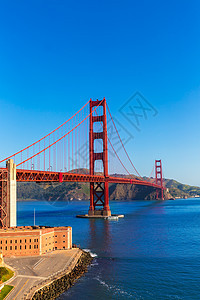 金门金门桥 旧金山大桥 来自加利福尼亚州普里西迪奥天空悬崖旅行运输假期蓝色电缆吸引力工程城市图片