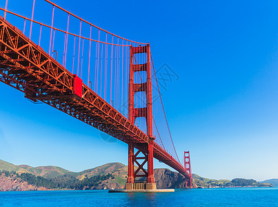 金门金门桥 旧金山大桥 来自加利福尼亚州普里西迪奥天际蓝色建筑学市中心海洋交通景观电缆地标城市图片