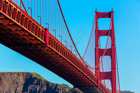 金门金门桥 旧金山大桥 来自加利福尼亚州普里西迪奥交通蓝色要塞建筑物城市电缆景观天际悬崖运输图片