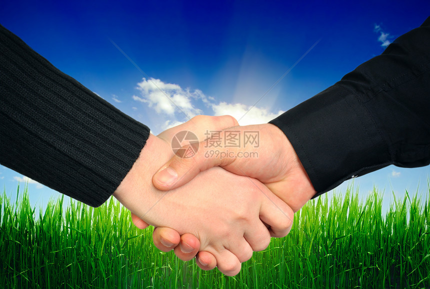 握握手概念协议环境合伙草地场地外交男性生长友谊草原图片