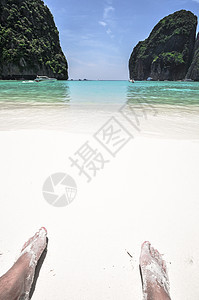 泰国Phi Phi岛玛雅湾海滩视图的饲料图片
