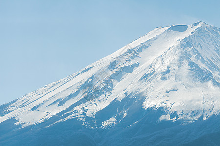 日本的山fuji阳光火山天空晴天蓝色公吨天际地标爬坡道图片