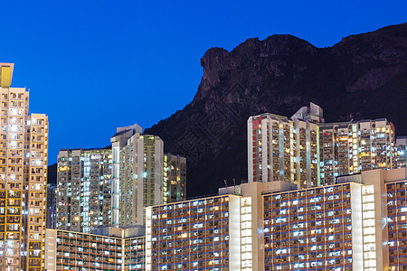 香港市中心城市夜间晚上图片