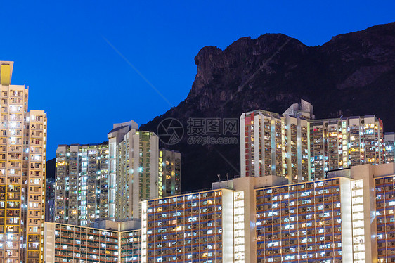 香港市中心城市夜间晚上图片