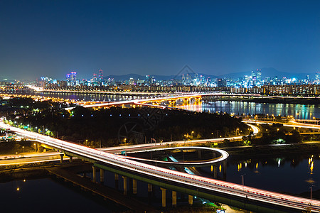 首首城市之夜大桥通道住宅建筑办公室踪迹天空市中心场景日落图片