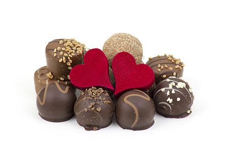 美味的巧克力和心食物红色展示可可糖果小吃生日美食营养甜点图片
