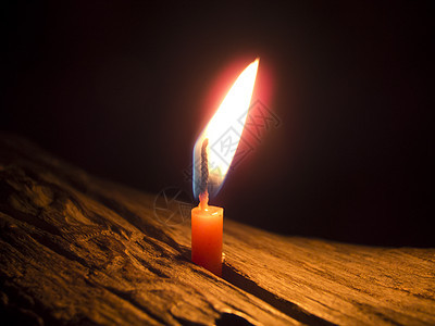 夜里点燃小蜡烛的火焰图片