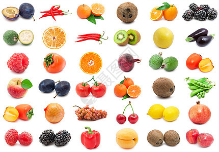 水果和蔬菜橙子香蕉石榴辣椒胡椒椰子奇异果菜花土豆李子图片