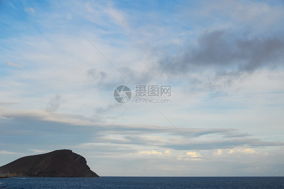 特内里夫南部景观海岸海浪海洋岩石全景天空图片