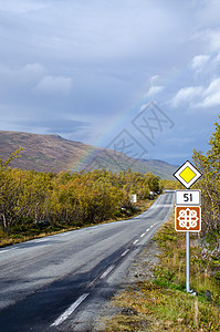 风景道路上的彩虹 51图片