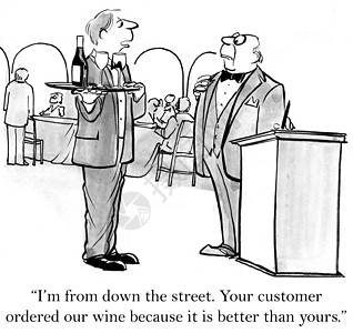 客户服务用餐餐厅嗜酒者顾客人士商业卡通片服务员漫画领班图片