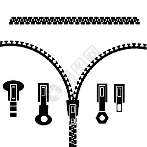 一组拉链插图安全纺织品框架白色服装牙齿家具衣服配饰图片