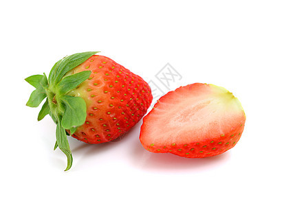 草莓绿色横截面健康饮食红色种子水果茶点叶子食物浆果图片