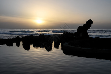 海洋日落天空蓝色海岸太阳图片