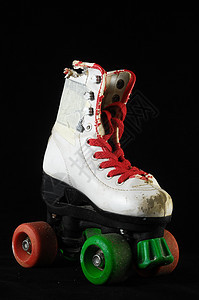 消耗的滚式滑板乐趣孩子滑冰皮革蕾丝运动旱冰车轮孩子们娱乐图片