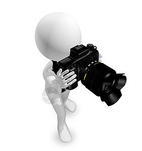 男用照相机插图白色镜片男人相机绘画强光反射玻璃光电图片
