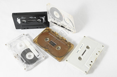 传统音乐包录音机白色收音机记录技术复古概念玩家录音带卡带图片