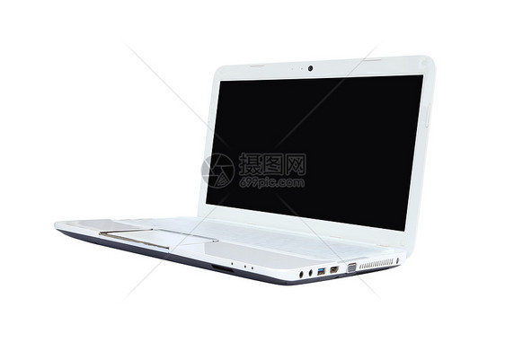 白色背景的笔记本电脑桌面小路机动性展示键盘质量技术按钮反射互联网图片