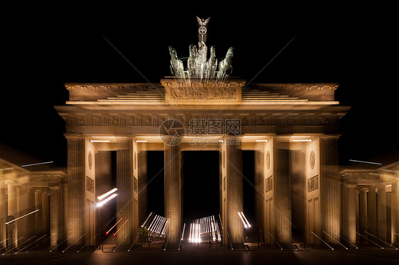勃兰登堡门贝尔林宝石目的地夜景地标地方旅行建筑学外观图片