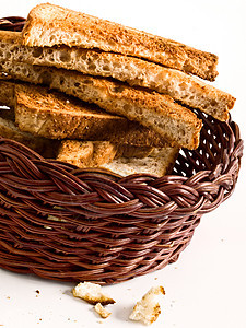 烤面包篮子褐色碳水糖类淀粉面包化合物食物早餐图片