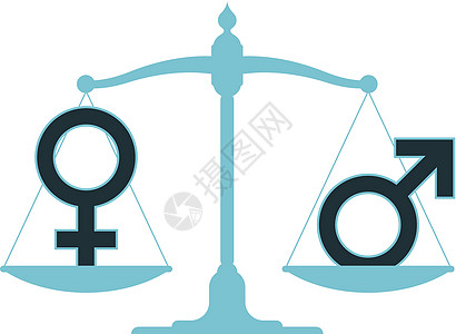 与男性和女性图标平衡的比例图片