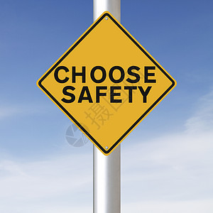 选择安全概念天空警告工作蓝色路标道路场所交通标志图片