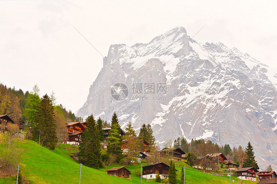 雪顶峰爬坡高山农村植物栽培薄雾天空石头旅行图片