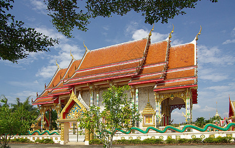 泰国寺庙和尚 泰国城市地标宗教宝塔橙子建筑学天空游客入口旅游图片