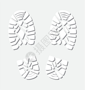 冬季脚印矢量图片