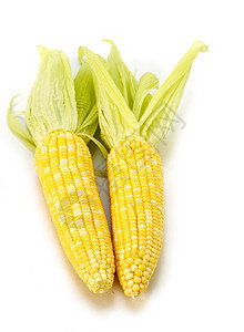 孤立的甜甜玉米健康蔬菜粮食金子收成饮食农业叶子食物营养图片