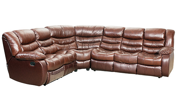 孤立的现代沙发床家具地面皮革长沙发座位奢华图片