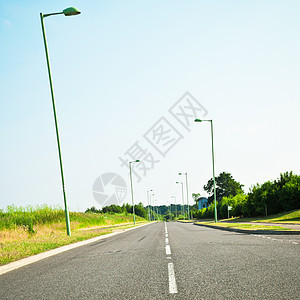 现代道路路线灯柱街道绿化带英语人行道代码路灯邮政蓝色图片