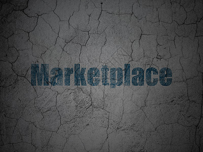 营销概念 墙壁背景的泥板市场膏药插图战略互联网蓝色品牌销售公关风化网络图片