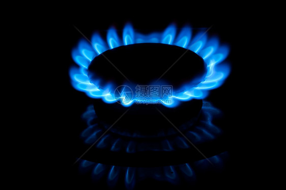 蓝气体火焰危险椭圆形丙烷蓝色丁烷滚刀烤箱圆圈光环活力图片