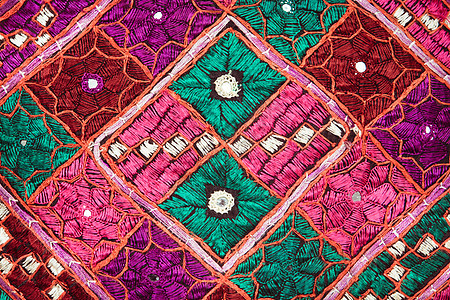 丰富多彩的布质衣服亮片纪念品红色装饰工艺粉色小地毯艺术毯子图片
