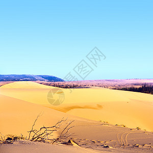沙漠沙漠荒野极端沙漠橙子沙丘风光旅行地平线蓝色场景图片