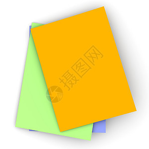 彩色纸片收藏黄色床单文档空白蓝色笔记报纸光谱白色图片