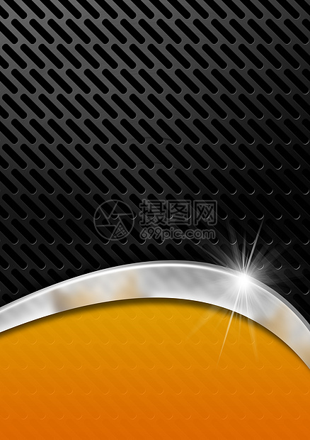 橙色和有网格的金属背景技术横幅对角线机械名片格子商业高科技橙子曲线图片