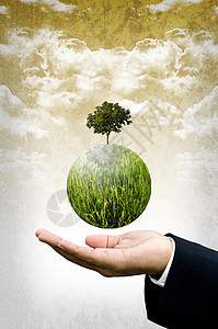 绿色企业关心地球概念;图片