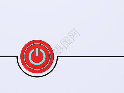 特写按钮电子产品活力技术开关金属圆形红色力量圆圈插图图片