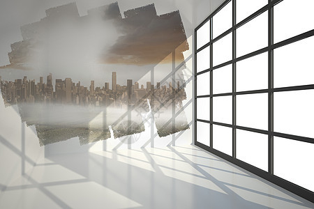 显示城市风景的会议室摘要屏幕建筑窗户计算机摩天大楼房间绘图景观图片